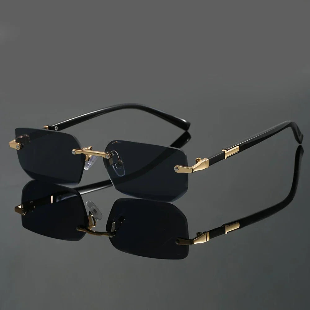 Trendy Rimless Cut Edge Rectangle luxury sunglasses πΆοΈ A014