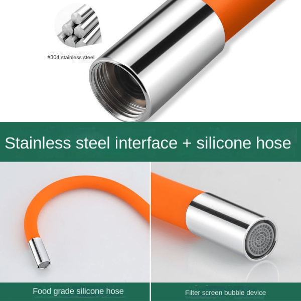 360° Flexible Silicone Hose/tube Extension Water Pipe | Water Faucet Tap Extender Bendable Faucet Extension For Kitchen And Bathroom Sink, With Anti-splash Feature
