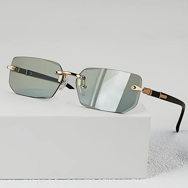 Trendy Rimless Cut Edge Rectangle luxury sunglasses πΆοΈ A014