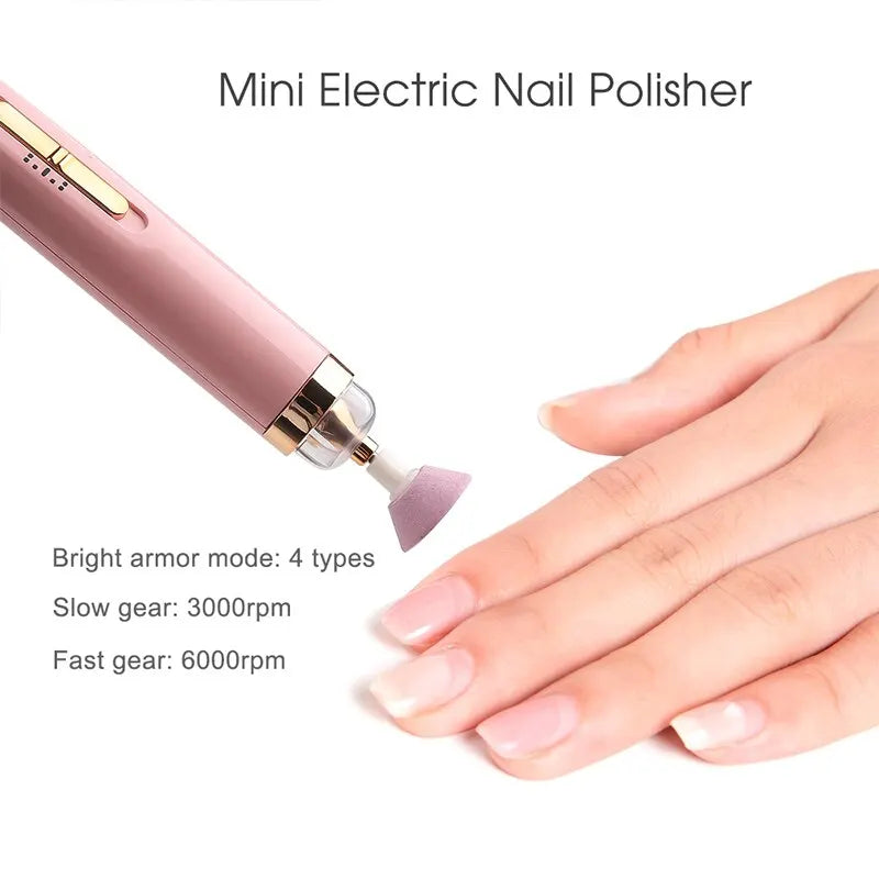 5 In 1 Professional Mini Electric Nail Drill Kit Battery Nail Art Exfoliating Polishing