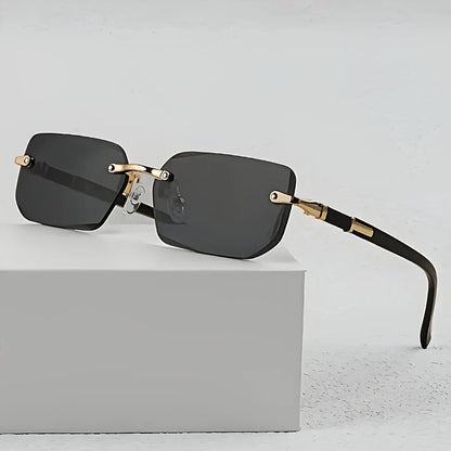 Trendy Rimless Cut Edge Rectangle luxury sunglasses 🕶️ A014