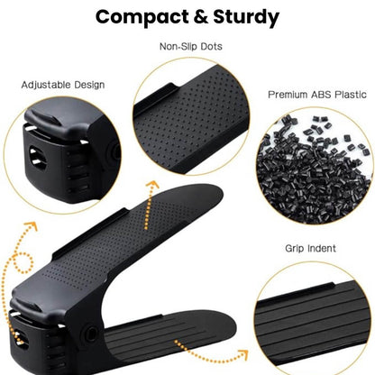 Shoe Organizer - The Adjustable Shoe Rack Space Saver
