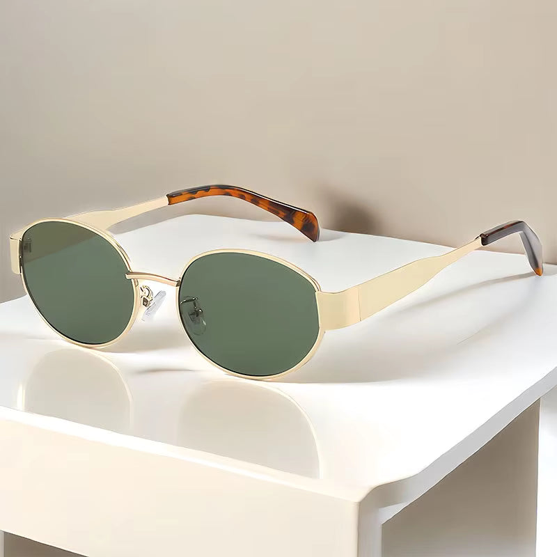 Trendy Oval shape Metal Premium sunglasses 🕶 A024