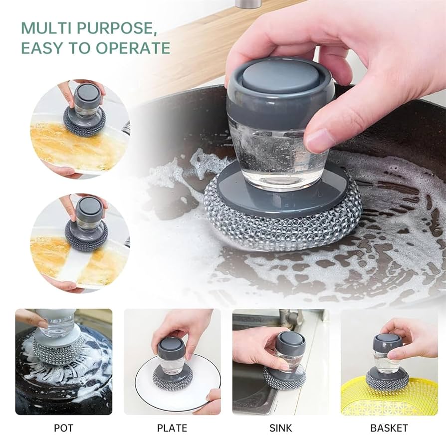 Dish Brush Kitchen soap Dispensing Palm Brush Multifunctional Household Cleaning Brush