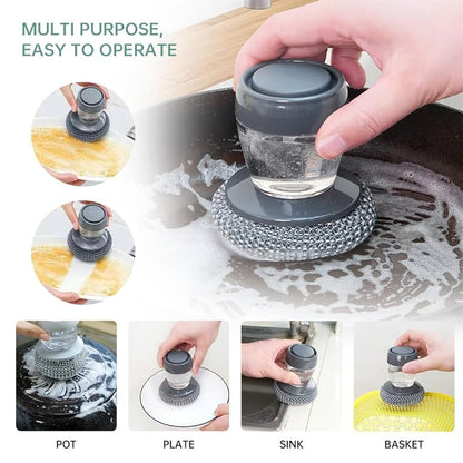 Dish Brush Kitchen soap Dispensing Palm Brush Multifunctional Household Cleaning Brush
