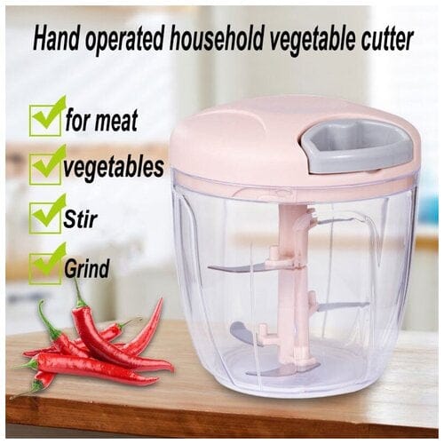 Multifunction 5 Blade Grinder Chopper Hand Pull Speedy Manual Food Chopper | Hand Pull String | Vegetable Cutter/ Mincer / Mixer / Blender / Shredder To Chop Fruits Meat Onions/nuts/ginger/herbs/garlics (random Color)